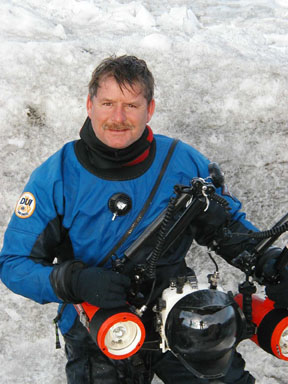Steve with camera in Antarctica